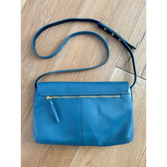 John Lewis & Partners Teal Leather Crossbody - Picture 9 of 11